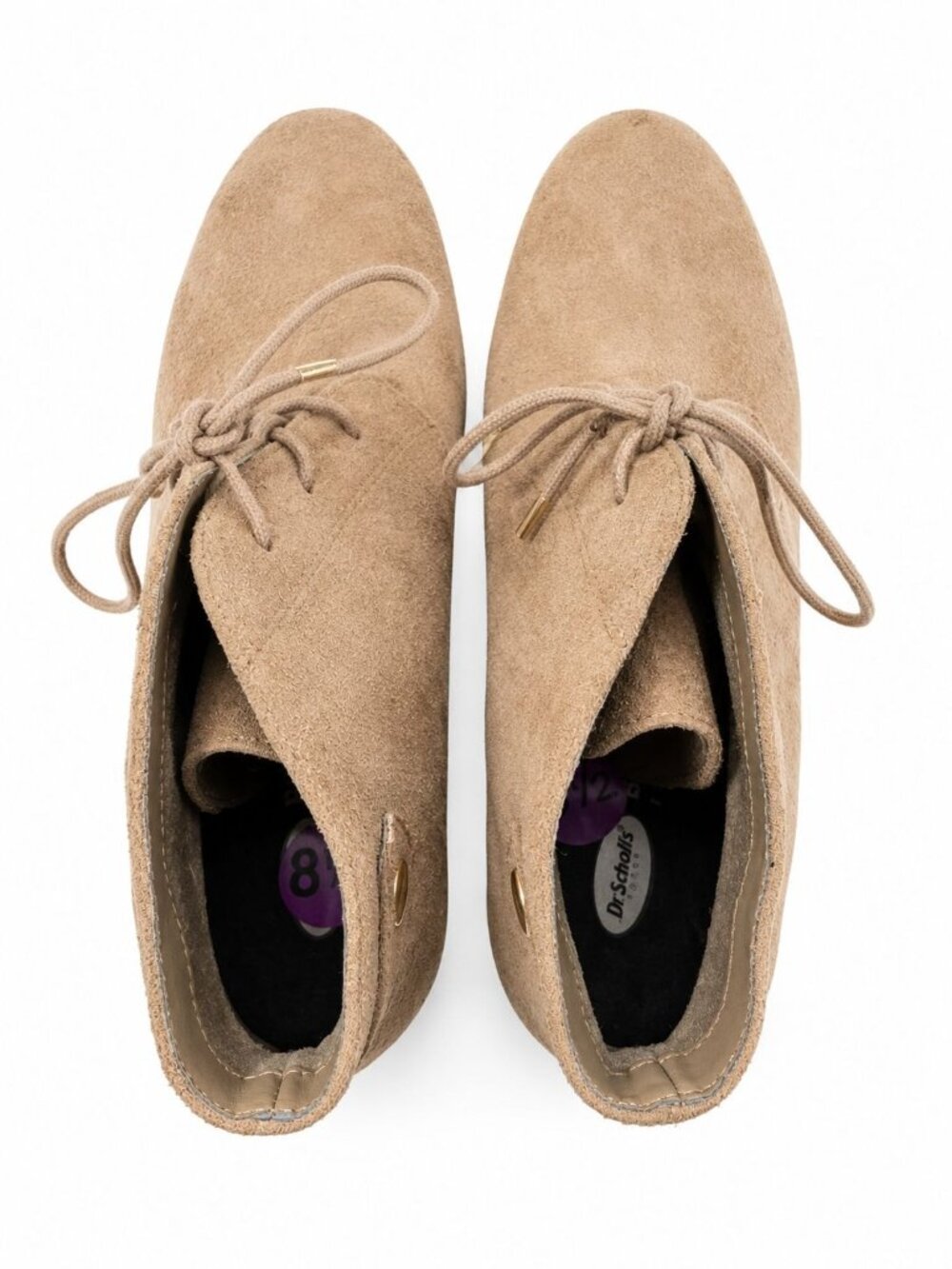 Dr. Scholls Be Energized Conquer Tan Faux Suede Stacked Wedge Lace-up, 8.5 NWOT - Picture 6 of 6